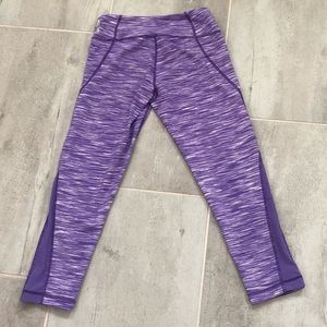 Zella Women's “Live In” Mid Waist Purple Space Dye Capri/Leggings-XS-EUC-